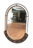 Retro Style Simple Wood Grain Mirror The Oval Shape 