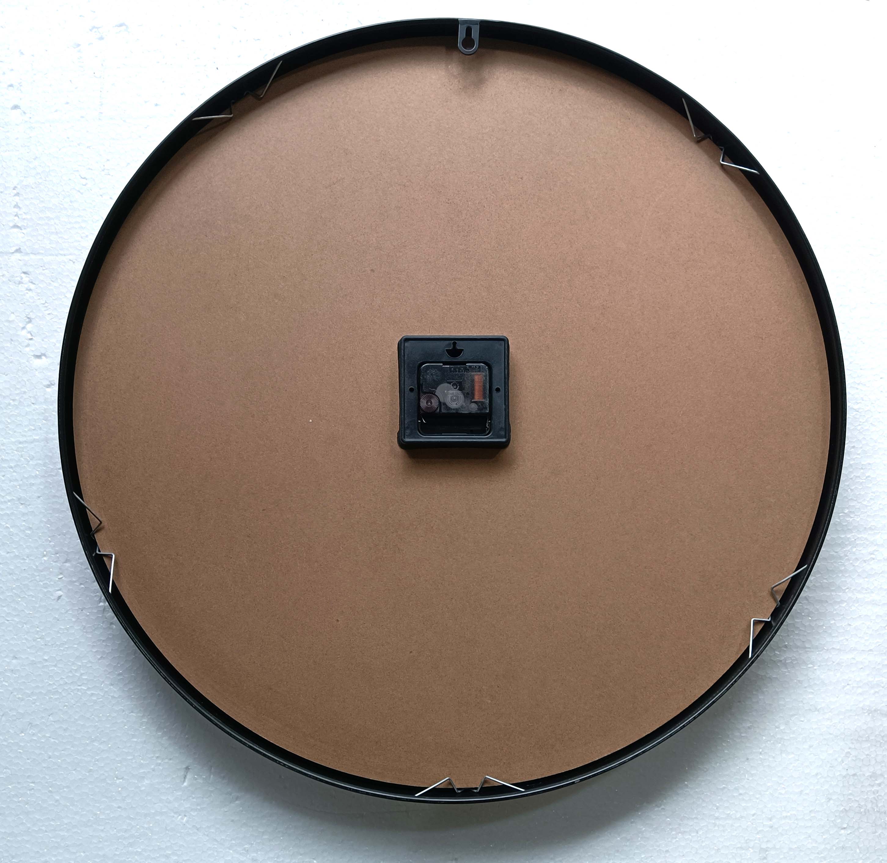 The Glass Clock Wood Grain Paper Sticker Metal Shell Clock 