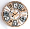 Wood Style Clock Mixed Color Decoration Indoor 
