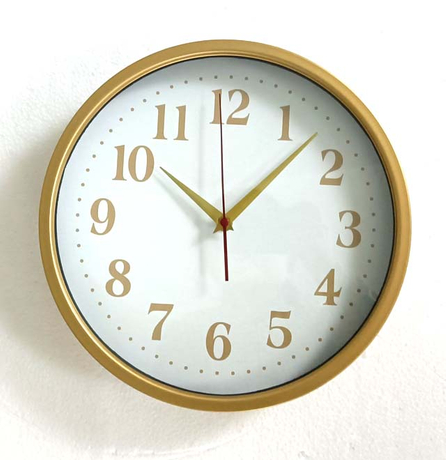 Simple Glass Wall Clock Popular Style Golden Shell Clock 
