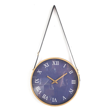 Popular Beautiful Nice Durable Quality Wall clock Brown color Belt hanger style 