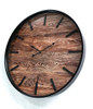 Metal Shell Clock Wood Grain Style Wall Clock 