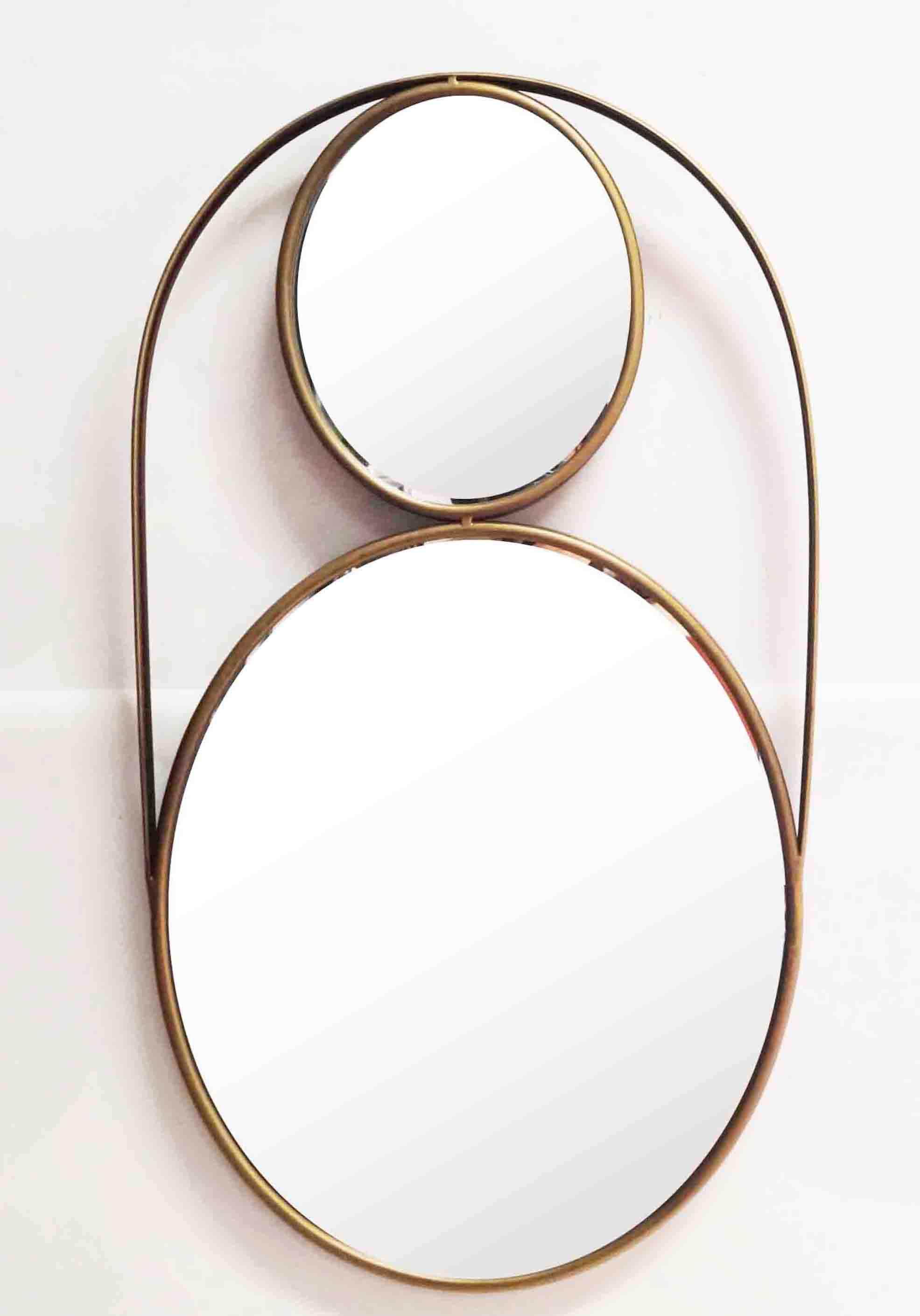 Circular Pattern Golden Metal Decoration Mirror 