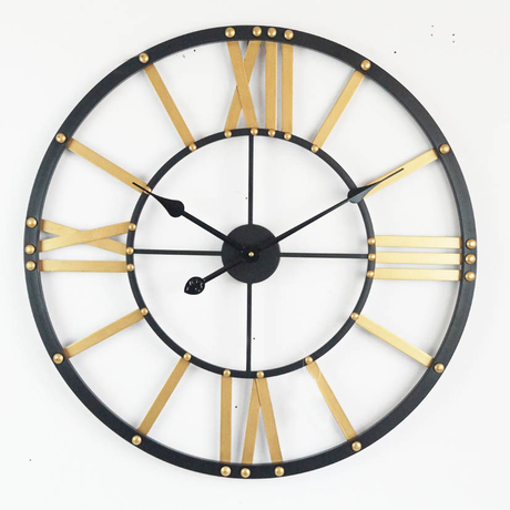  Clock Modern Round Golden Black Metal Wall Clocks Colorful Decorations Home